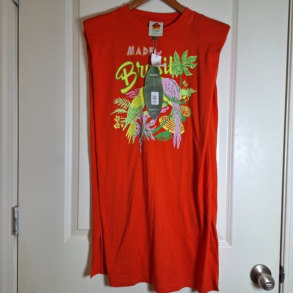 FARM Rio Dresses & Skirts - NWT FARM Rio Brasil Red Parrot Mini T Shirt Dress Size Small